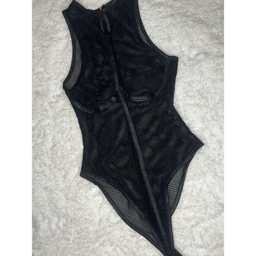 Black Fishnet see through Bodysuit/ lingerie S